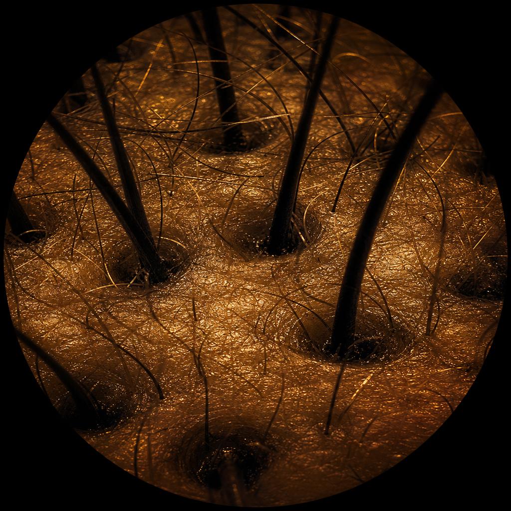 Hair follicle cross-section illustration